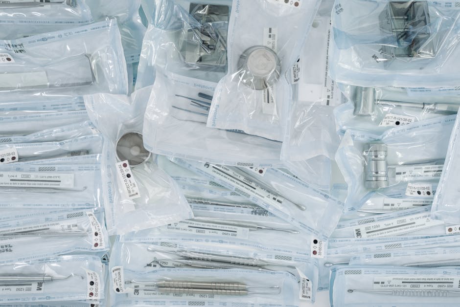 a collection of sterilized dental tools individually sealed 1 1