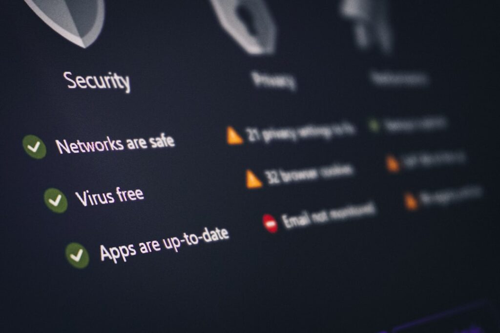 GDPR Compliance for Spas: Data Protection and Privacy Regulations a security and privacy dashboard with its status